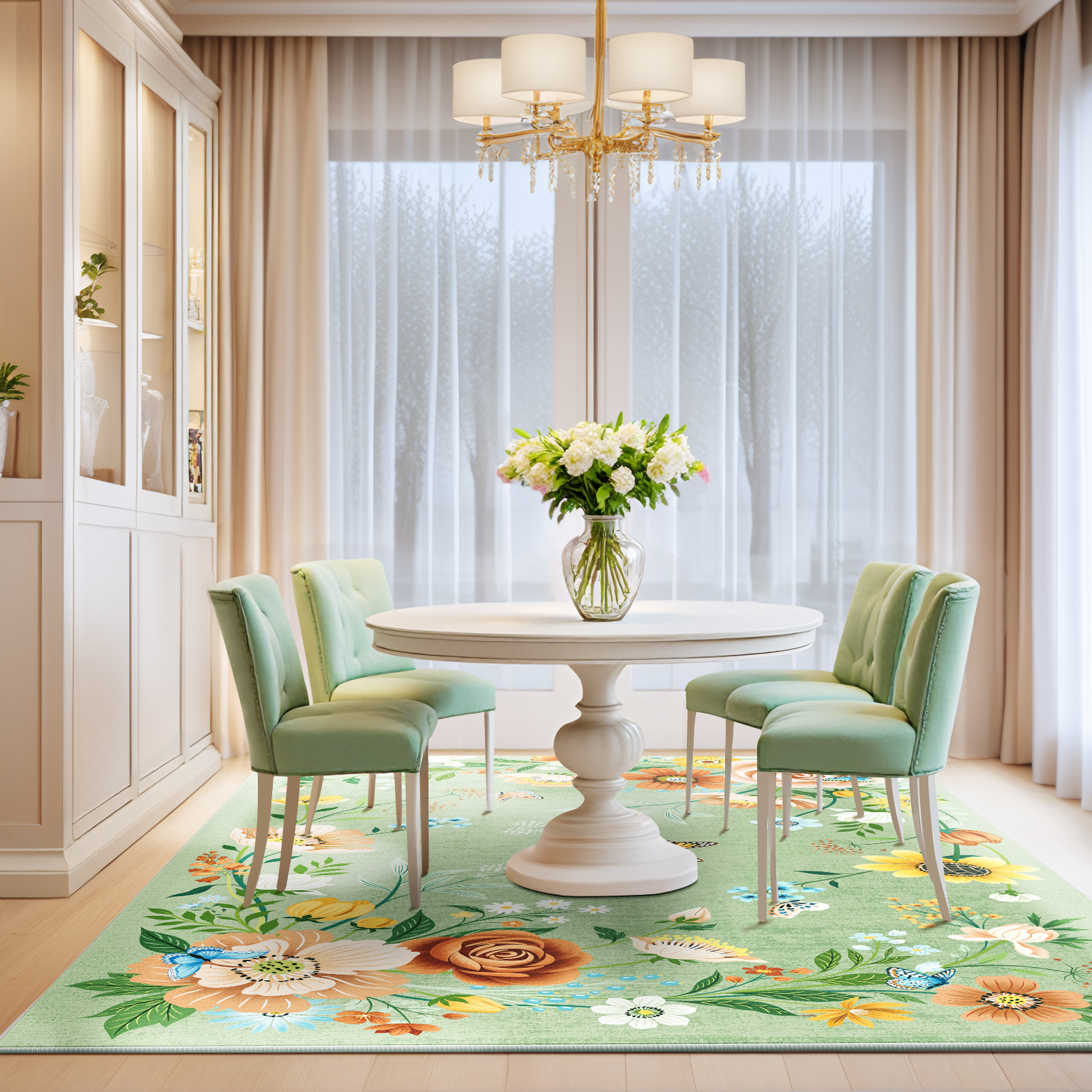Butterfly Garden Rug - Dining Room